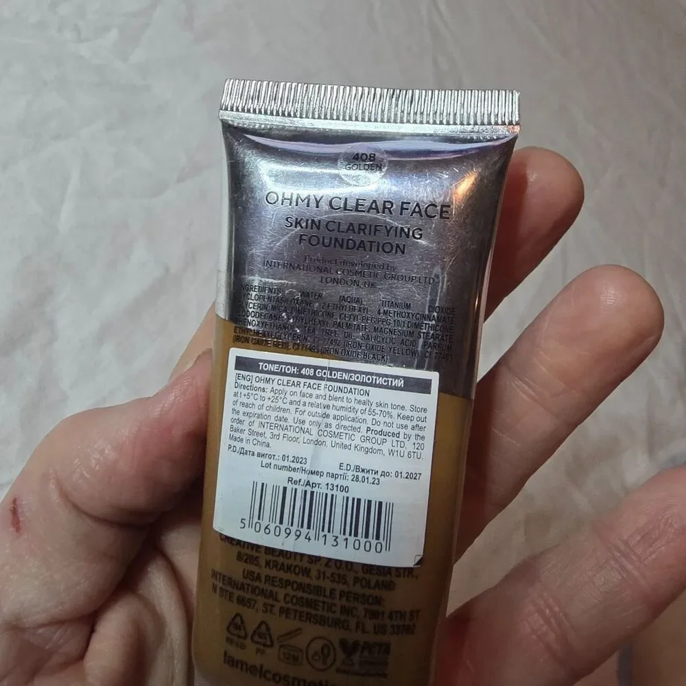LAMEL Clear Face Skin Clarifying Foundation color Golden 408